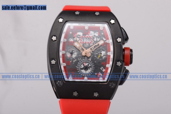 Richard Mille RM011-FM Watch PVD Red Markers Replica Red Rubber